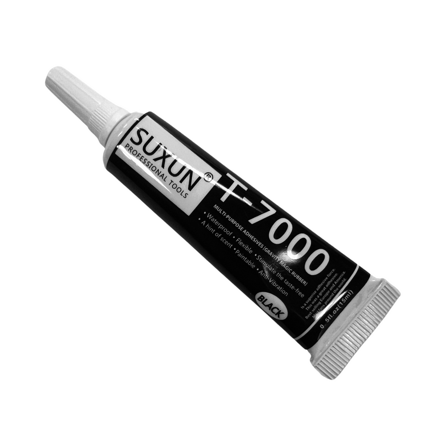 T-7000 multi purpose glue epoxy rubber like adhesive with needle tip - 15ML Black | Suxun