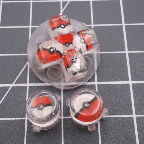 Hand cast custom resin buttons for Nintendo Game Boy Advance - Pokeball | Lab Fifteen Co