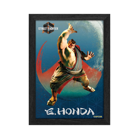 Street Fighter 6 E. Honda Plax lenticular frame 3D wall art officially licensed 10"x12" inch (23x30cm) | Pixel Frames