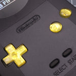 Hand cast custom resin buttons for Nintendo Game Boy Color (GBC CGB) - Chrome gold | Lab Fifteen Co