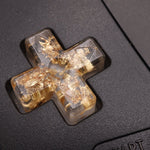 Hand cast custom resin buttons for Nintendo Game Boy Advance - Gold Flake | Lab Fifteen Co