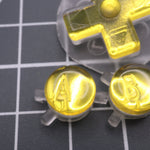 Hand cast custom resin buttons for Nintendo Game Boy Color (GBC CGB) - Chrome gold | Lab Fifteen Co