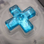 Hand cast custom resin buttons for Nintendo Game Boy Advance - Chrome Blue | Lab Fifteen Co