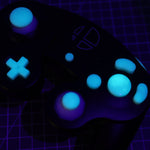 Hand cast custom resin buttons set for Nintendo GameCube - Glow in the aqua GITD [NGC] | Lab Fifteen Co