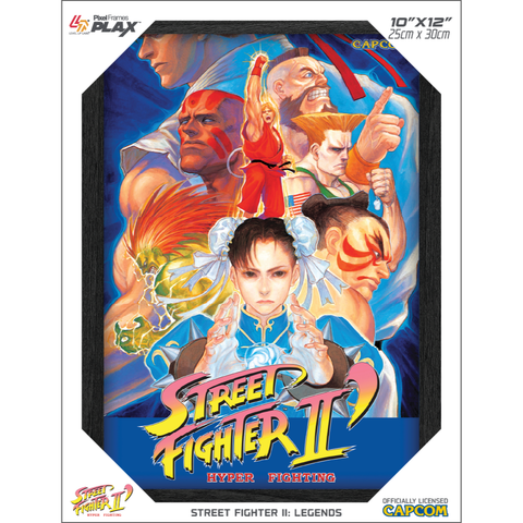 Street Fighter 2 Legends lenticular frame 3D wall art officially licensed 10"x12" inch (23x30cm) | Pixel Frames