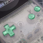 Hand cast custom resin buttons for Nintendo Game Boy Color (GBC CGB) - Chrome Green | Lab Fifteen Co