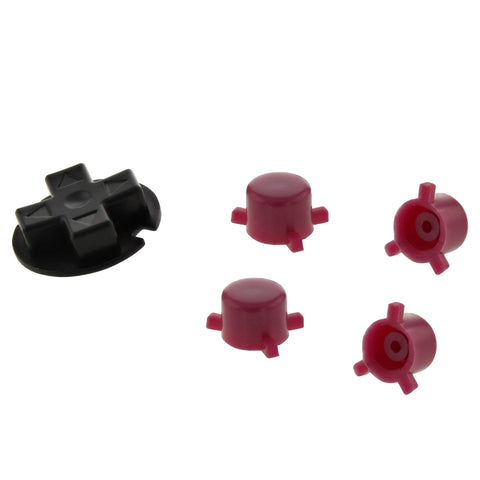 Action Buttons & D - Pad Set For Odroid - Go Advance Console - Maroon Red & Black | ZedLabz - 1