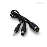 Replacement link cable from Sega 32X to Sega Mega Drive (Genesis model 1) lead - Black | Tomee