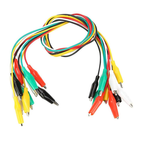 Alligator / crocodile clip hookup test leads 35mm wires - 10 pack multicolured | ZedLabz - 1