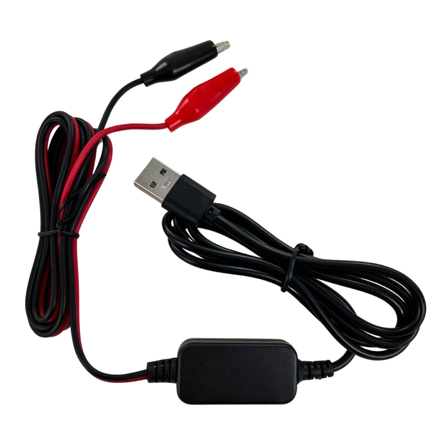 Alligator / crocodile clip to USB test cable 5V to 3.2V, ideal for handheld console testing - 1.5M | ZedLabz - 1