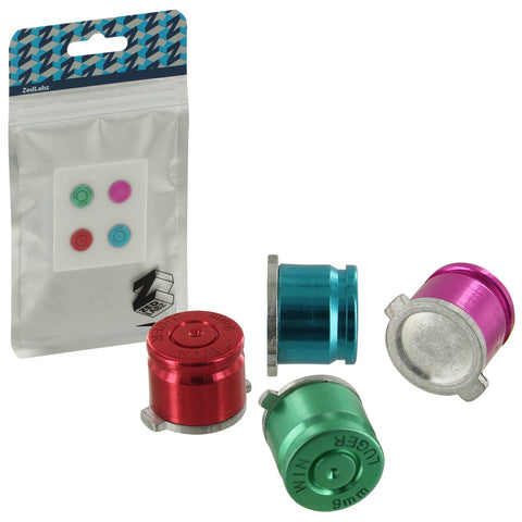 Aluminium Metal Bullet Action Button Set For Sony PS4 Controllers - Multi - Colour | ZedLabz - 1