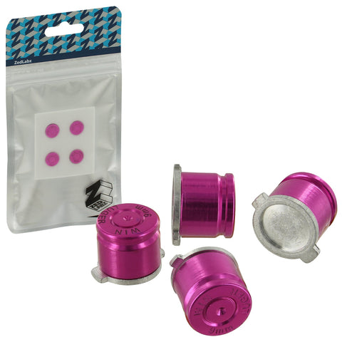 Aluminium Metal Bullet Action Button Set For Sony PS4 Controllers - Pink | ZedLabz - 1