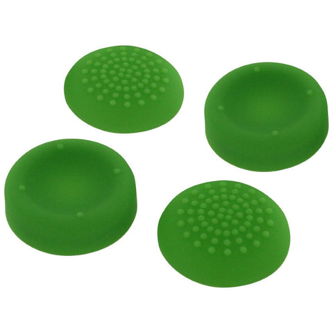 Assecure concave & convex soft silicone thumb grips for Sony PS4, analog thumb stick non slip grip caps for Playstation 4 controller - 4 pack green - 2