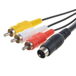 AV composite cable for Sega Genesis 2/3 (Mega Drive 2/3) RCA audio video lead 1.8m (6ft) | XYAB - 3