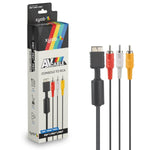 AV composite cable for Sony PS1, PS2 & PS3, PlayStation RCA audio video lead 1.8m (6ft) | XYAB - 1