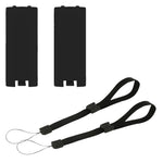 Battery Cover & Wrist Strap Kit For Nintendo Wii Remote Controller - 4 In 1 Pack Black | ZedLabz - 1