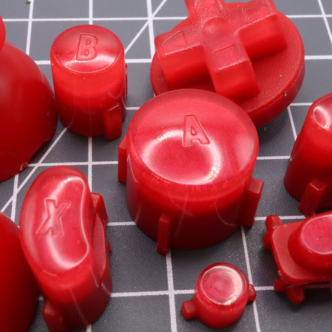 Hand cast custom resin buttons set for Nintendo GameCube - Strawberry candy [NGC] | Lab Fifteen Co