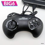 BIG6 wired controller pad for Sega Mega Drive & Genesis officially licensed - 10ft (3 meters) Black | Retro - Bit - 5