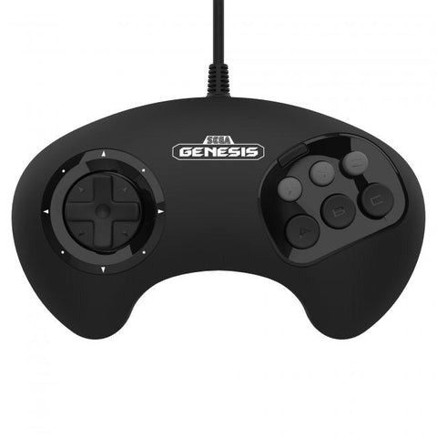 BIG6 wired controller pad for Sega Mega Drive & Genesis officially licensed - 10ft (3 meters) Black | Retro - Bit - 2