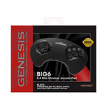 BIG6 wireless controller pad for Sega Mega Drive / Genesis, PC & Mac officially licensed - Black | Retro - Bit - 2