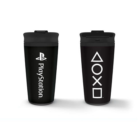 Playstation Symbols metal double walled travel mug officially licensed 16oz/450ml - Onyx Black | Pyramid