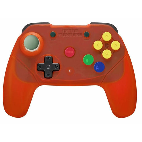 Brawler wireless 2.4G controller gamepad for Nintendo 64 [N64] - Clear orange | Retro Fighters - 1