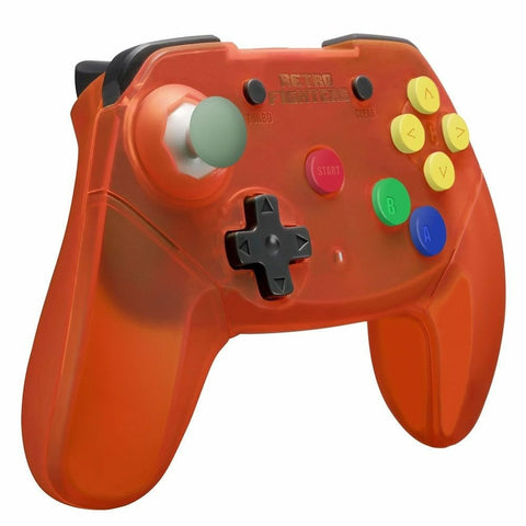 Brawler wireless 2.4G controller gamepad for Nintendo 64 [N64] - Clear orange | Retro Fighters - 2