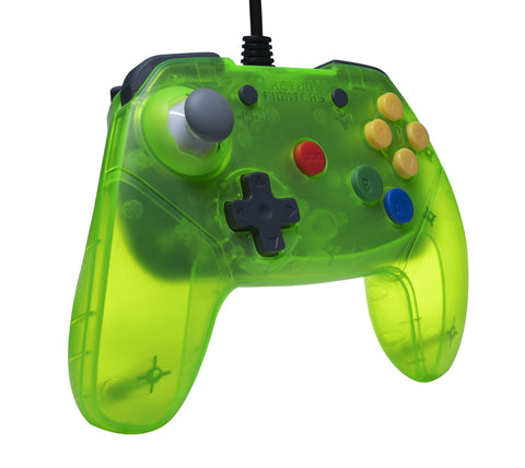 Brawler64 V2 wired Controller gamepad for Nintendo 64 [N64] - Clear Extreme Green | Retro Fighters - 2