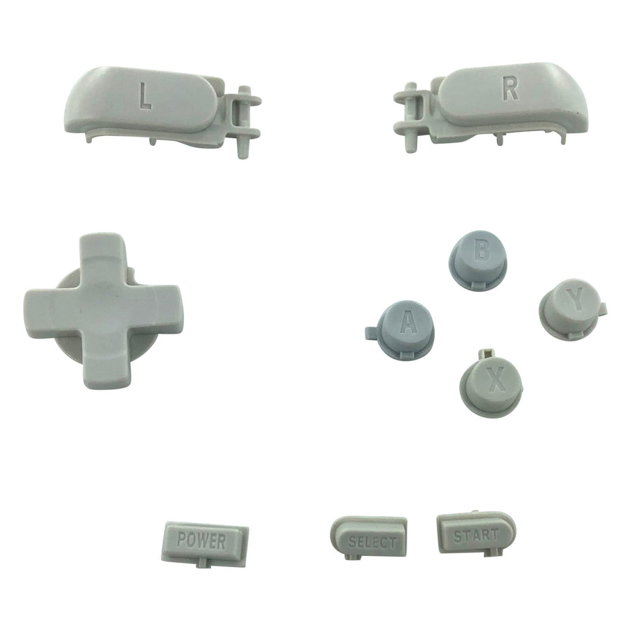 Button set for DS console Nintendo Original inc D - Pad, A B X Y, triggers, Start Select & Power buttons replacement - white | ZedLabz - 1