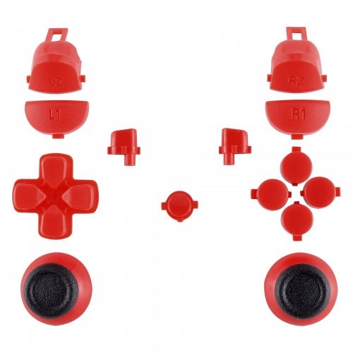 Button set for PS4 Pro controllers Sony JDM - 040 mod set trigger, action, d - pad & option / share button set - Red | ZedLabz - 1