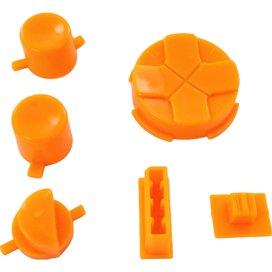 Button Set For Sega Game Gear - Neon Orange & Black Pivot Ball | Retro Modding - 1