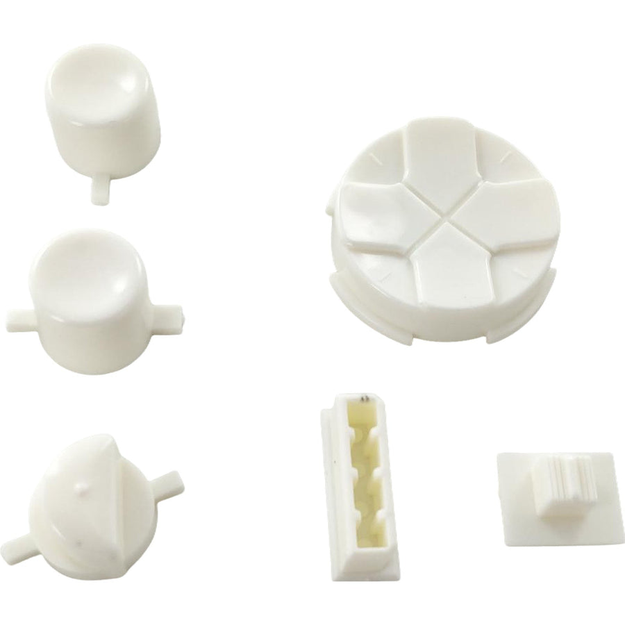 Button Set For Sega Game Gear - White & Black Pivot Ball | Retro Modding - 1