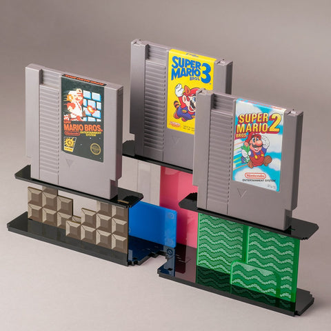 Cartridge display stand for Nintendo NES Super Mario Bros 1, 2 & 3 carts | Rose Colored Gaming - 1