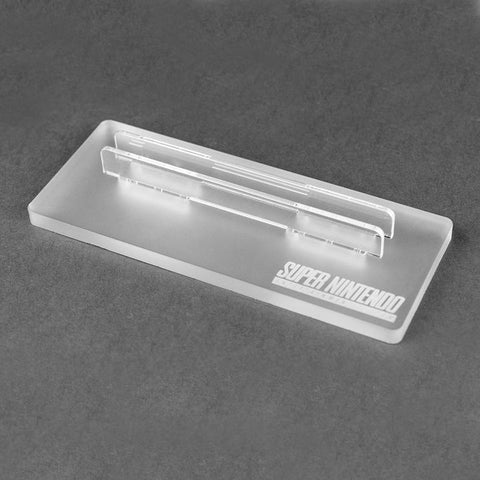 Cartridge display stand for Nintendo SNES cart acrylic acrylic - Frosted Clear | Rose Colored Gaming - 2