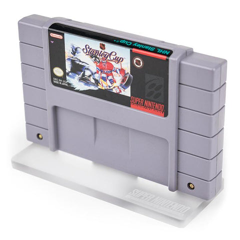 Cartridge display stand for Nintendo SNES cart acrylic acrylic - Frosted Clear | Rose Colored Gaming - 1