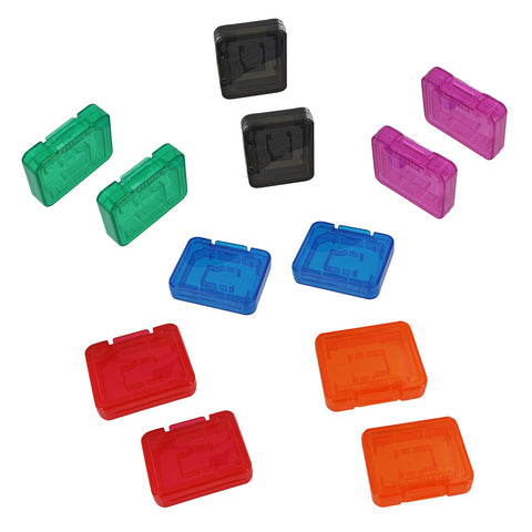 Cases for SD SDHC & Micro SD memory cards tough plastic storage holder covers - 12 pack multi colour | ZedLabz - 1