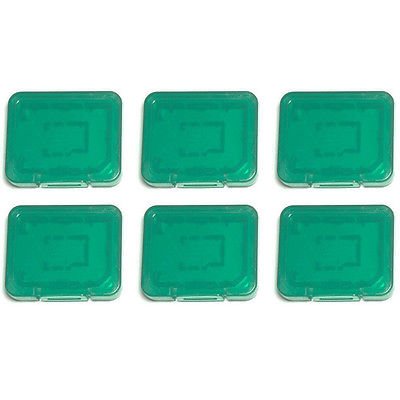 Cases for SD SDHC & Micro SD memory cards tough plastic storage holder covers - 6 pack Green | ZedLabz - 2