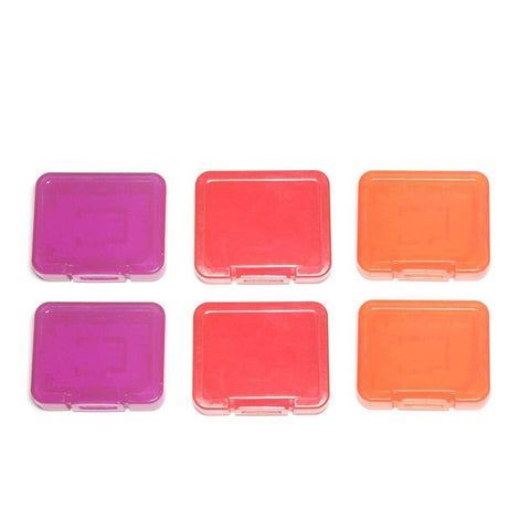 Cases for SD SDHC & Micro SD memory cards tough plastic storage holder covers - 6 pack Orange, Red & Orange | ZedLabz - 1