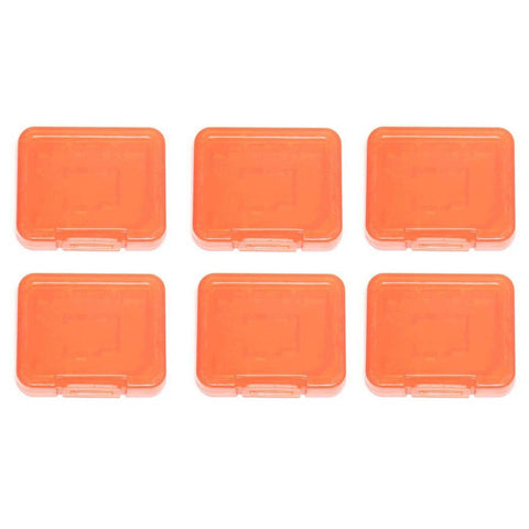 Cases for SD SDHC & Micro SD memory cards tough plastic storage holder covers - 6 pack Orange | ZedLabz - 2