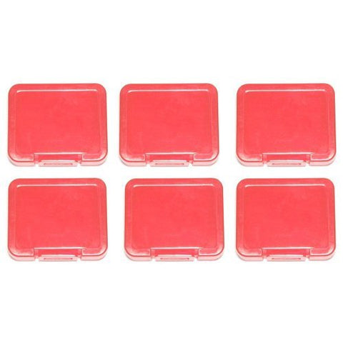 Cases for SD SDHC & Micro SD memory cards tough plastic storage holder covers - 6 pack Red | ZedLabz - 2