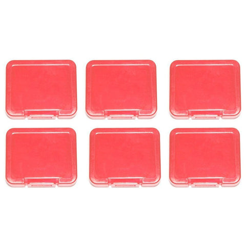 Cases for SD SDHC & Micro SD memory cards tough plastic storage holder covers - 6 pack Red | ZedLabz - 1