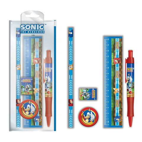 Sonic The Hedgehog (Golden Rings) 4 in 1 Stationery Set | Pyramid