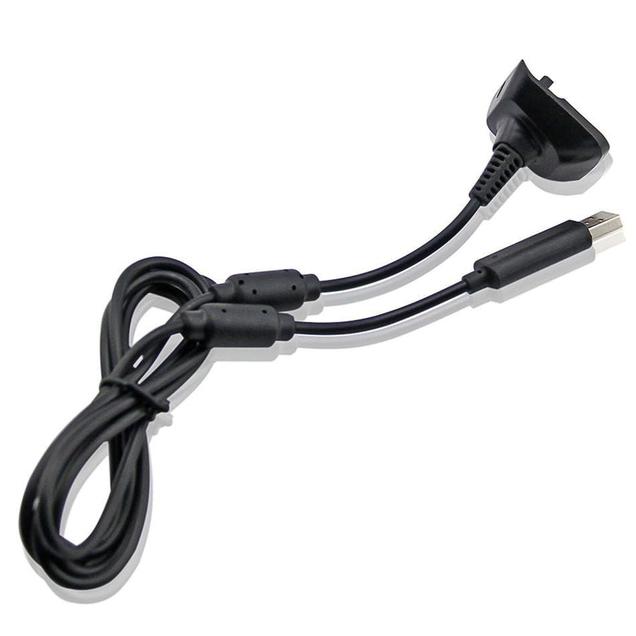 Charge cable for Xbox 360 Microsoft 2 IN 1 play & charge USB lead replacement - black | ZedLabz - 1