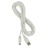 Charging cable for Nintendo Wii U Gamepad 3M extra long charger lead wire compatible replacement - White | ZedLabz - 2