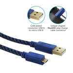 Charging cable for PS4 controller Ultra gold plated charge play braided USB inc cable tidy & bag - 5m 2 pack | ZedLabz - 6