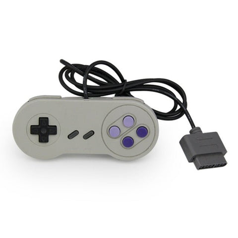 Compatible wired controller for Nintendo Snes console retro gamepad - Super Famicom style grey | ZedLabz - 1