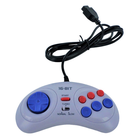 Compatible wired controller for Sega Mega Drive (Genesis) & Master System replacement - Grey | ZedLabz - ZedLabz800788