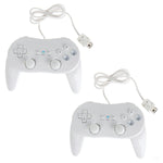 Controller For Nintendo Wii Classic Pro Remote Wireless joypad gamepad - 2 pack White | ZedLabz - 1