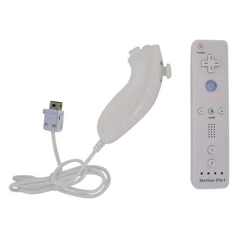 Controller for Nintendo Wii with Nunchuk wireless Motion Plus & silicone case & wrist strap - White | ZedLabz - 2