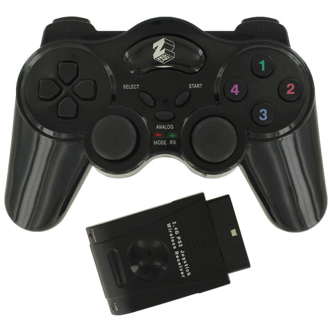 Controller for Sony PS2 & PS1 wireless RF double shock vibration | ZedLabz - 1